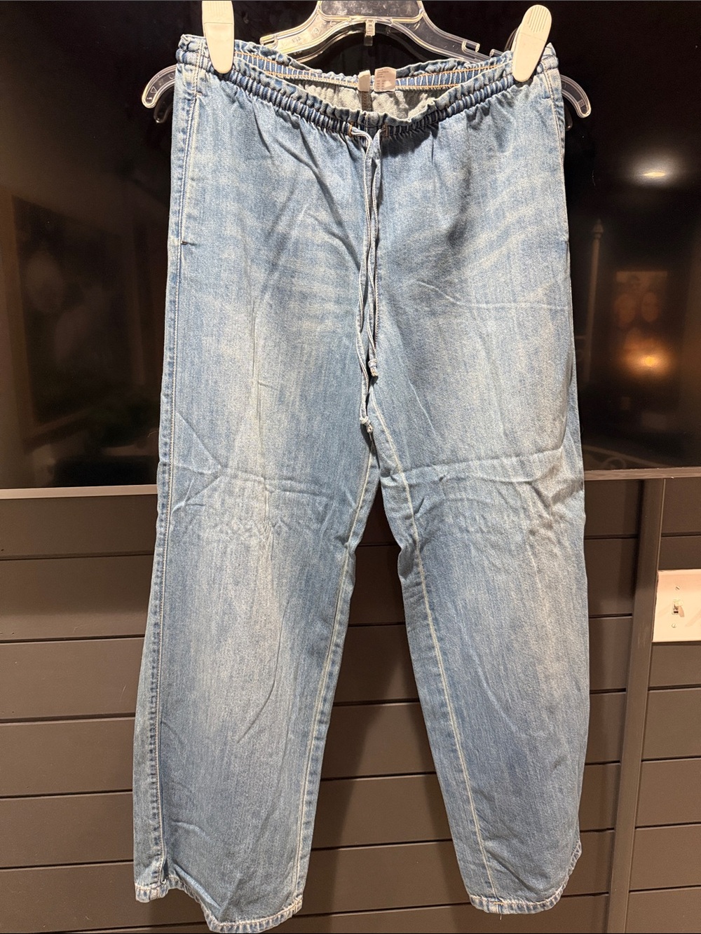 H&M Light Blue Relaxed Drawstring Denim Jeans